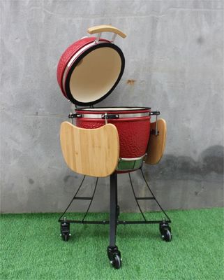 17 Inch Keramische Waterkoker BBQ Royal Rode Kleur 44cm Met Kar En Zijtafels
