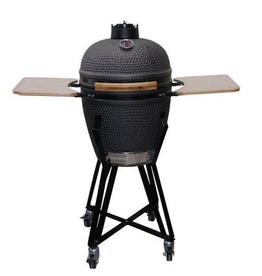 Keramische 20 Inch Kamado Grill Houtskoolgrill Matzwarte kleur 51cm met kar en zijtafels