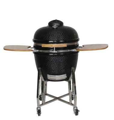 Keramiek Outdoor 24 Inch Kamado Grill Houtskool Zwarte Kleur 61cm Met Kar En Zijtafels