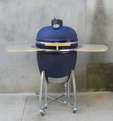 Barbecue Keramische Kamado Grill Outdoor 22 Inch Marine Kleur Met Kar En Bijzettafels