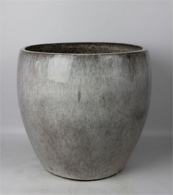 Ronde grijze keramische plantenpotten voor buiten 16'' 20'' 25''