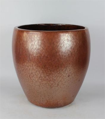 Ronde grijze keramische plantenpotten voor buiten 16'' 20'' 25''