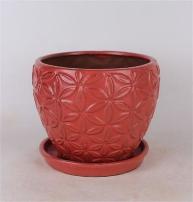 Indoor keramische binnenpotten 6 inch en 8 inch met schotel geglazuurd