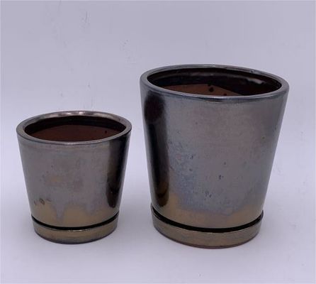 Vierkante keramische binnenpotten 5 inch en 7 inch met geglazuurde schotel