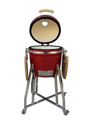 Rode kleur 39cm 15 inch Kamado Grill roestvrijstalen keukengerei