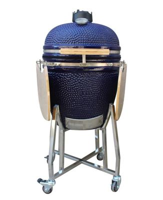 Keramiek 22 Inch Kamado Grill Outdoor Houtskool Marine Kleur 57cm Met Kar En Zijtafels