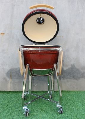 18 inch keramische barbecue tropisch rood 48 cm roestvrij staal