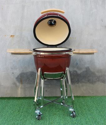 18 Inch Kamado Barbecue Grill Roker Keramiek Tropische Rode Kleur 48cm