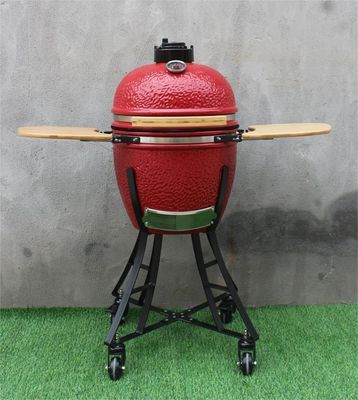 Koninklijke rode kleur 44 cm keramische kamado-grill 17 inch met kar en bijzettafels