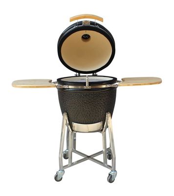 De openluchtgrill van Houtskool Ceramische Kamado Roestvrije staal van de 22 Duim het Zwarte Kleur