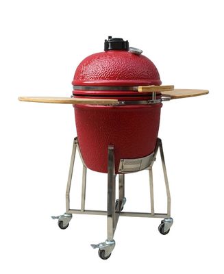 Grill van rode Kleuren de Ceramische Kamado Hittebestendige Mullite van de 22 Duim Openluchthoutskool