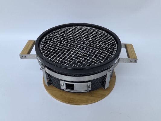 Keramische Houtskool BBQ Grill Hibachi Grill Ronde in Zwarte Kleur