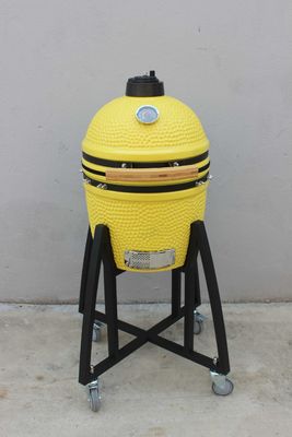 Keramische 16 inch Kamado Grill Houtskool Lemon Kleur 40cm Met Kar en Zonder Zijde Tabellen