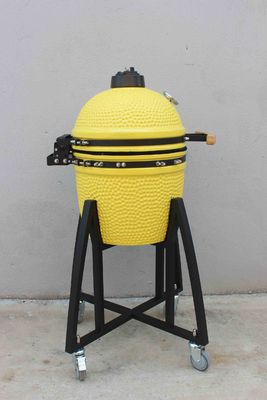 Keramische 16 inch Kamado Grill Houtskool Lemon Kleur 40cm Met Kar en Zonder Zijde Tabellen