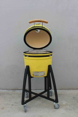 Keramische 16 inch Kamado Grill Houtskool Lemon Kleur 40cm Met Kar en Zonder Zijde Tabellen